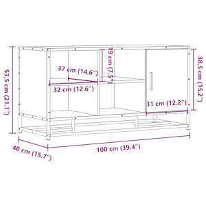 Lavice s botníkem černá 100x40x53,5 cm kompozit a kovu - obrázek 12