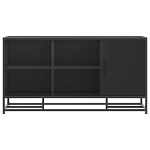Lavice s botníkem černá 100x40x53,5 cm kompozit a kovu - obrázek 4