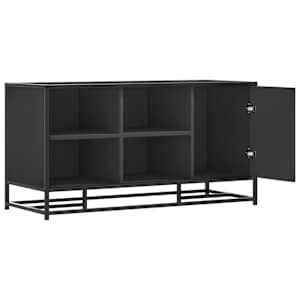 Lavice s botníkem černá 100x40x53,5 cm kompozit a kovu - obrázek 5
