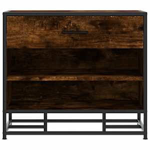 Lavice s botníkem kouřový dub 60x40x53,5 cm kompozit a kovu - obrázek 4