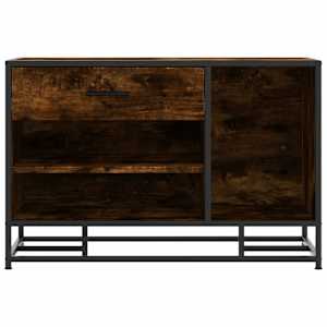 Lavice s botníkem kouřový dub 80x40x53,5 cm kompozit a kovu - obrázek 4