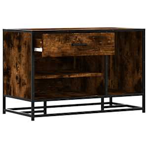 Lavice s botníkem kouřový dub 80x40x53,5 cm kompozit a kovu - obrázek 7