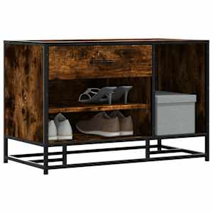 Klop za čevlje dimljen hrast 80x40x53,5 cm inž. les in kovina