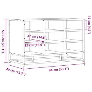 Lavice s botníkem dub sonoma 84x40x53,5 cm kompozit a kovu - obrázek 9
