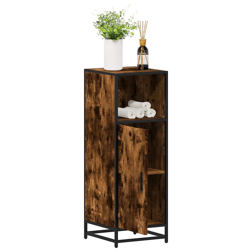 vidaXL Badschrank Räuchereiche 35x37,5x100 cm Holzwerkstoff