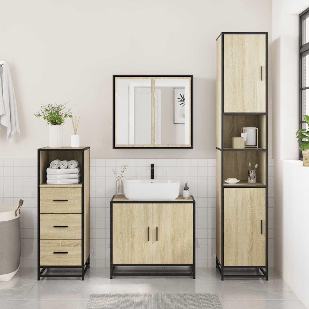 Thumbnail - vidaXL Badschrank Sonoma-Eiche 35x37,5x100 cm Holzwerkstoff