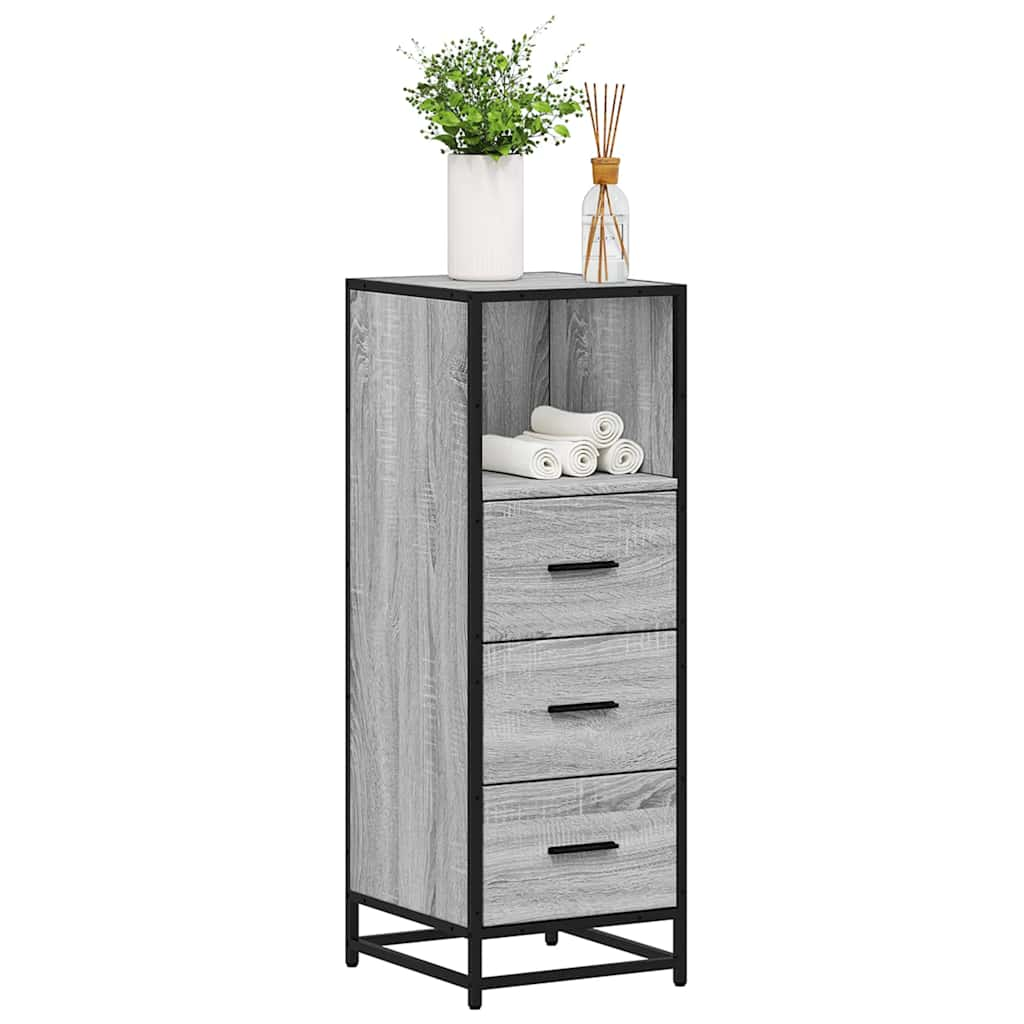 Badschrank Grau Sonoma 35×37,5×100 cm Holzwerkstoff