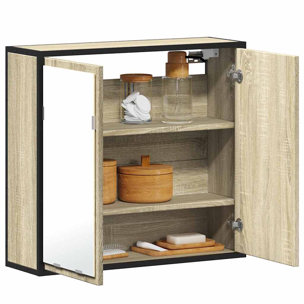 vidaXL Bad-Spiegelschrank Sonoma-Eiche 65x20x60 cm Holzwerkstoff