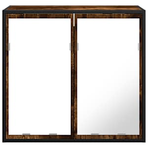 Koupelnová skříňka se zrcadlem kouřový dub 65x20x60 cm kompozit - obrázek 5
