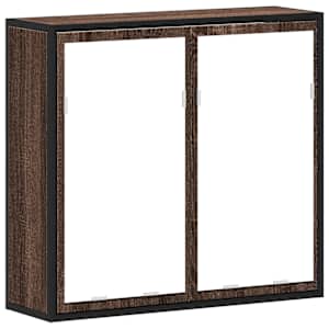 Koupelnová skříňka se zrcadlem hnědý dub 65x20x60 cm kompozit - obrázek 2