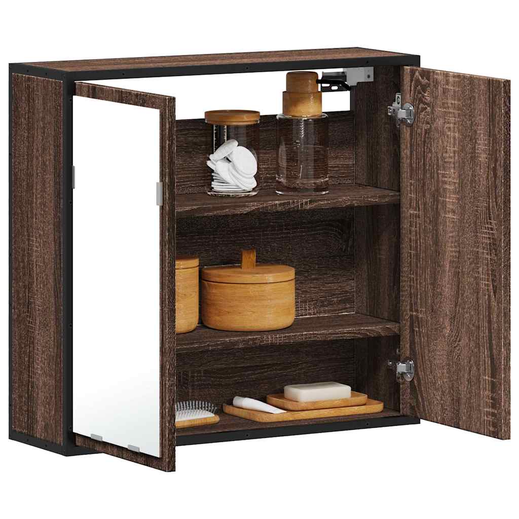 vidaXL Bad-Spiegelschrank Braun Eichen-Optik 65x20x60 cm Holzwerkstoff