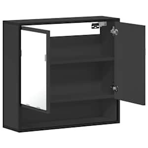Koupelnová skříňka se zrcadlem černá 65x20x60 cm kompozit - obrázek 8