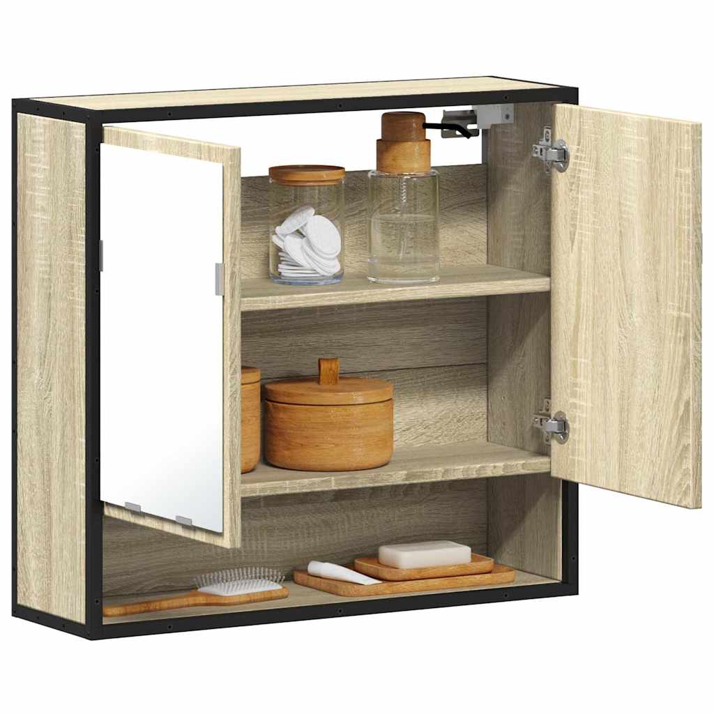 vidaXL Bad-Spiegelschrank Sonoma-Eiche 65x20x60 cm Holzwerkstoff