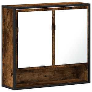 vidaXL vannitoa peegelkapp suitsutamm 65x20x60 cm ehituspuit