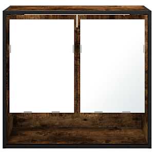 Koupelnová skříňka se zrcadlem kouřový dub 65x20x60 cm kompozit - obrázek 5