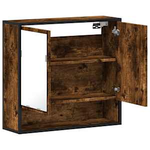 Koupelnová skříňka se zrcadlem kouřový dub 65x20x60 cm kompozit - obrázek 8