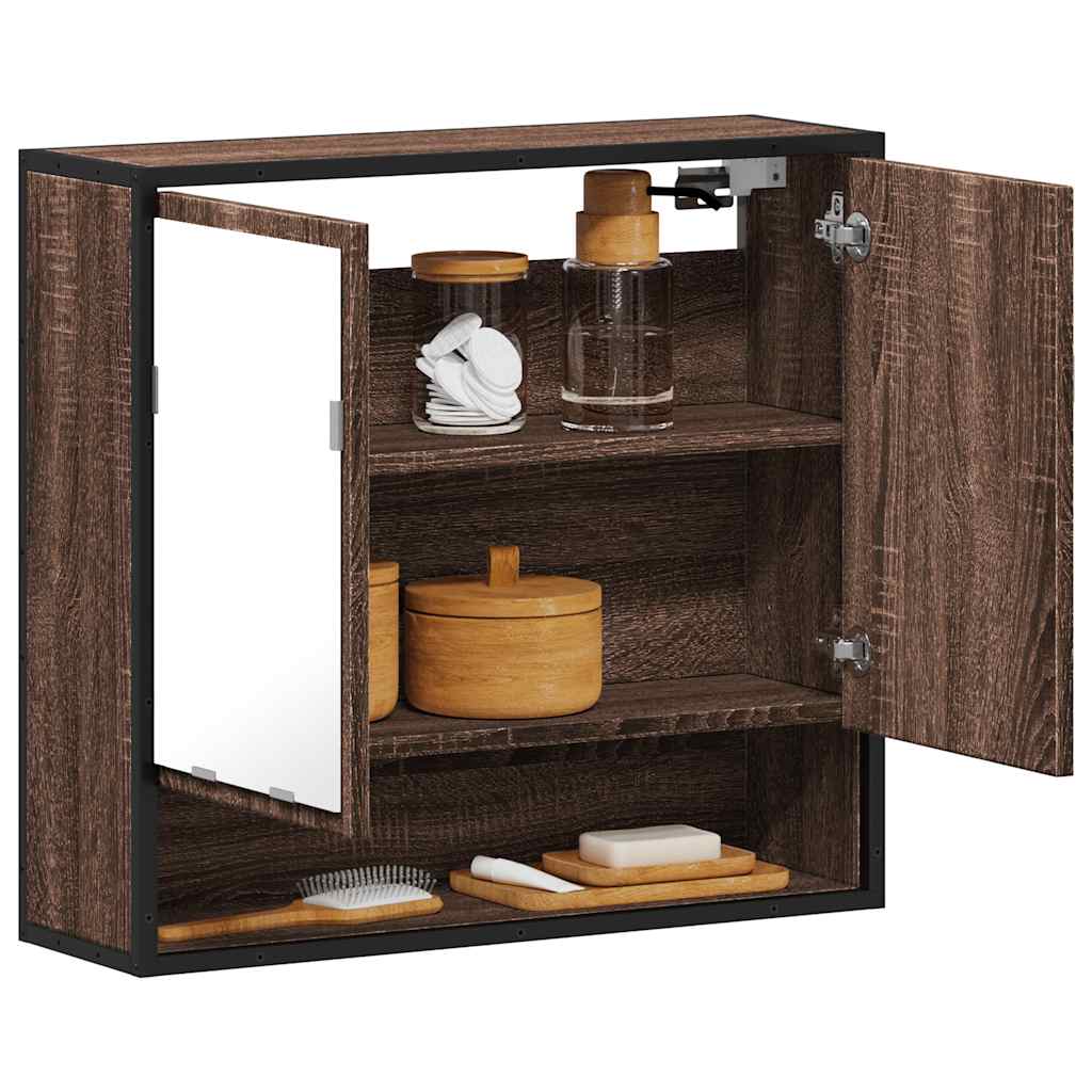 vidaXL Bad-Spiegelschrank Braun Eichen-Optik 65x20x60 cm Holzwerkstoff