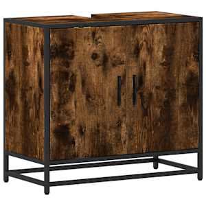 vidaXL vannitoa valamukapp suitsutamm 65x33x60 cm ehituspuit