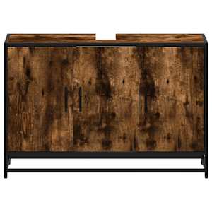 Koupelnová skříňka pod umyvadlo kouřový dub 90x33x60cm kompozit - obrázek 5