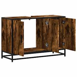 Koupelnová skříňka pod umyvadlo kouřový dub 90x33x60cm kompozit - obrázek 8