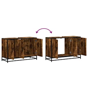 Koupelnová skříňka pod umyvadlo kouřový dub 90x33x60cm kompozit - obrázek 9
