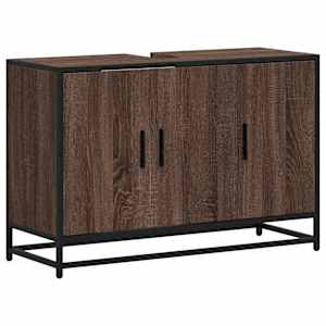 vidaXL vannitoa valamukapp pruun tamm 90x33x60 cm ehituspuit