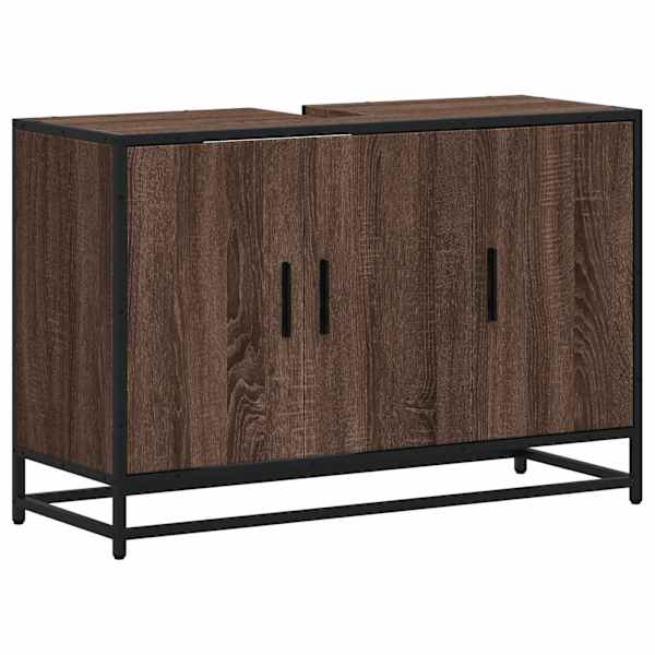 vidaXL vannitoa valamukapp pruun tamm 90x33x60 cm ehituspuit