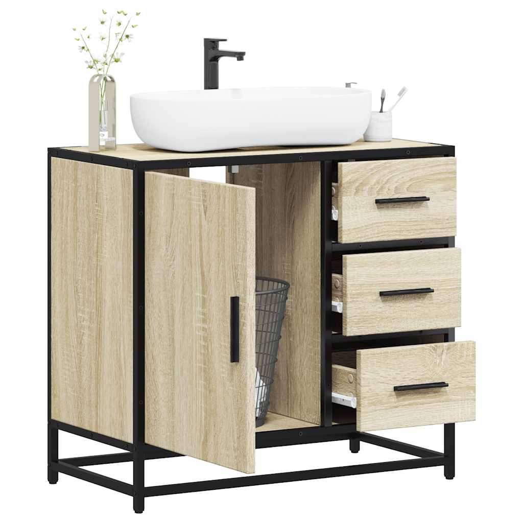 vidaXL Badschrank Sonoma-Eiche 65x33x60 cm Holzwerkstoff