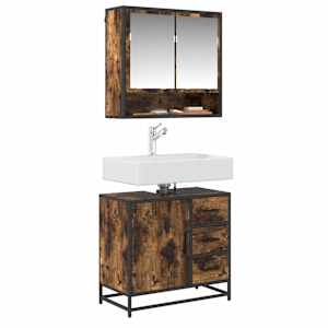 vidaXL vannitoa valamukapp suitsutamm 65x33x60 cm ehituspuit