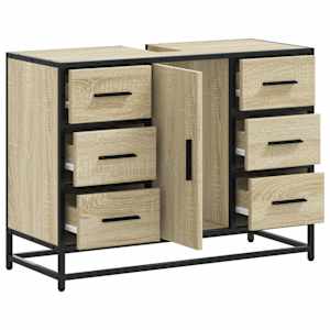 Koupelnová skříňka pod umyvadlo dub sonoma 80x33x60 cm kompozit - obrázek 8