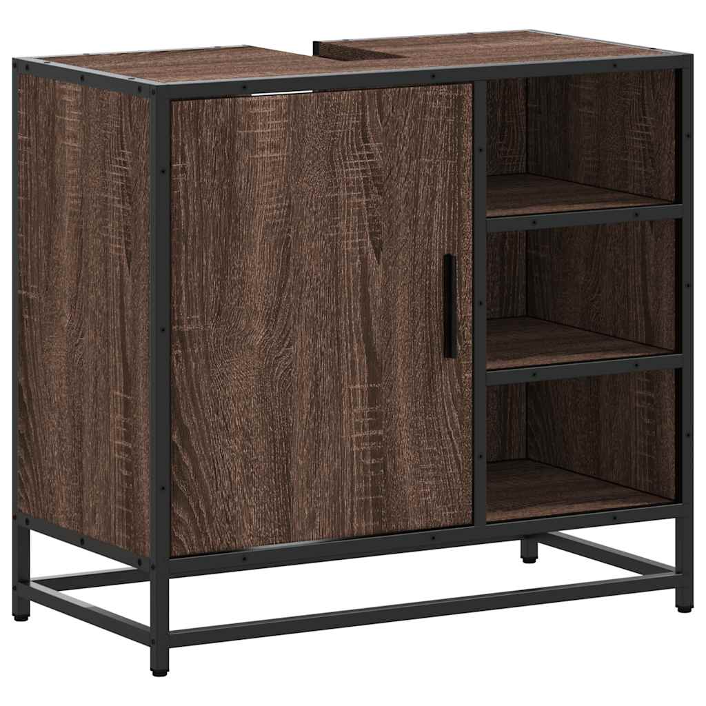 Thumbnail - vidaXL Waschbeckenunterschrank Braun Eichen-Optik 65x33x60 cm