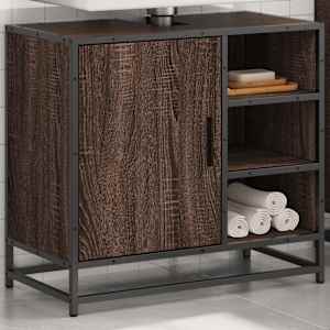 Koupelnová skříňka pod umyvadlo hnědý dub 65x33x60cm kompozit - obrázek 4