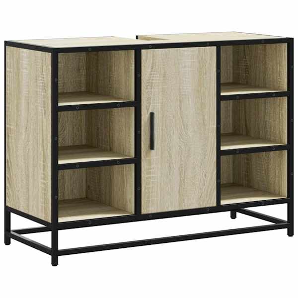 vidaXL vannitoa kraanikausi kapp Sonoma tamm 80 x 33 x 60 cm t&ouml;&ouml;deldud puit