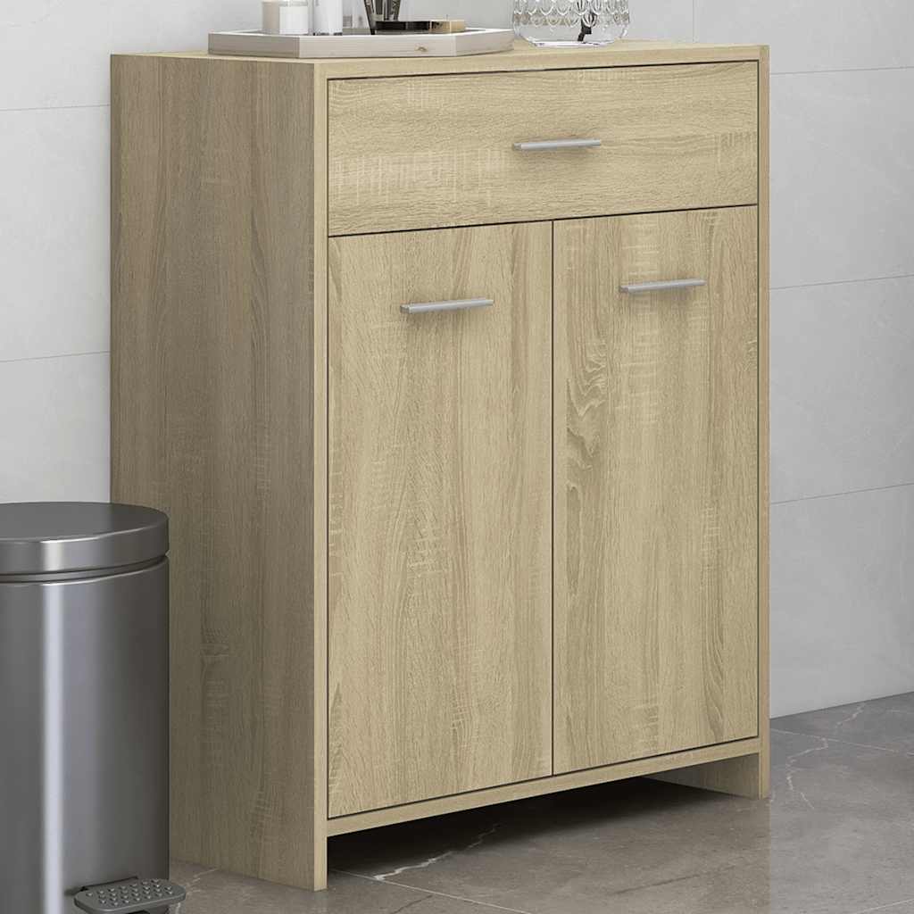 vidaXL Badkamerkast 60x33x80 cm spaanplaat sonoma eikenkleurig afbeelding