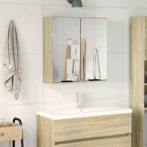 Kopalniška omarica z ogledalom sonoma hrast 64,5x20x66,5 cm