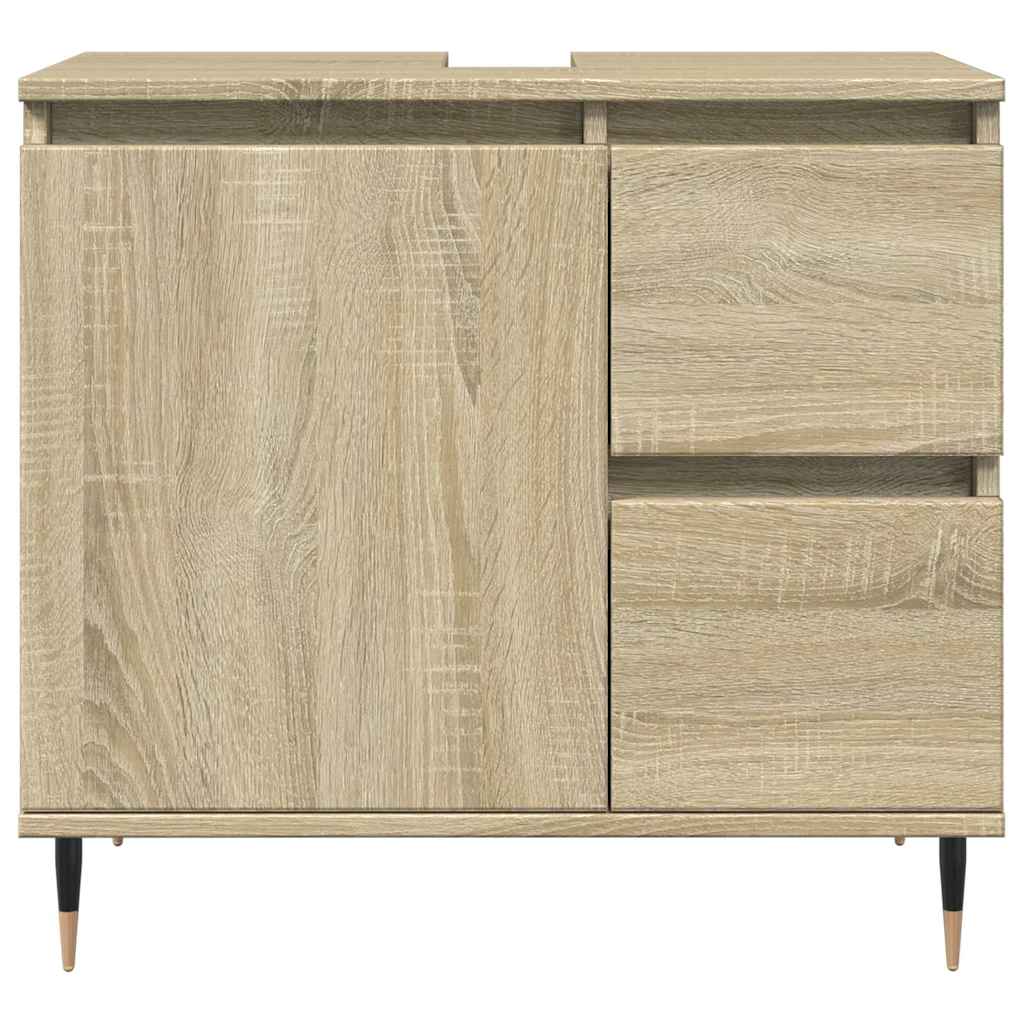 vidaXL Wastafelkast 65x33x60 cm bewerkt hout sonoma eikenkleurig afbeelding