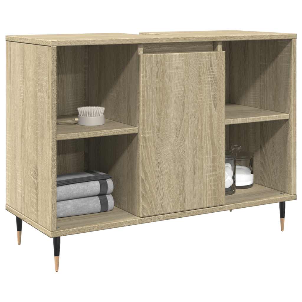 vidaXL Badschrank Sonoma-Eiche 80x33x60 cm Holzwerkstoff