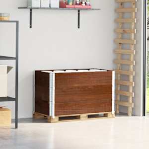 Paletni okvirji 3 kosi rjavi 100x50 cm trdna borovina