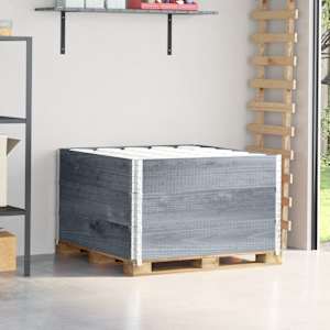 Paletni okvirji 3 kosi sivi 100x100 cm trdna borovina