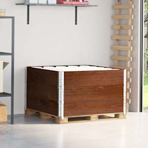 Paletni okvirji 3 kosi rjavi 100x100 cm trdna borovina