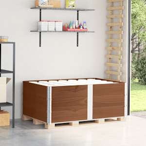 Paletni okvirji 3 kosi rjavi 150x100 cm trdna borovina