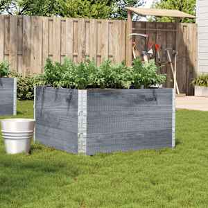 Vrtno korito sivo 100x100 cm trdna borovina