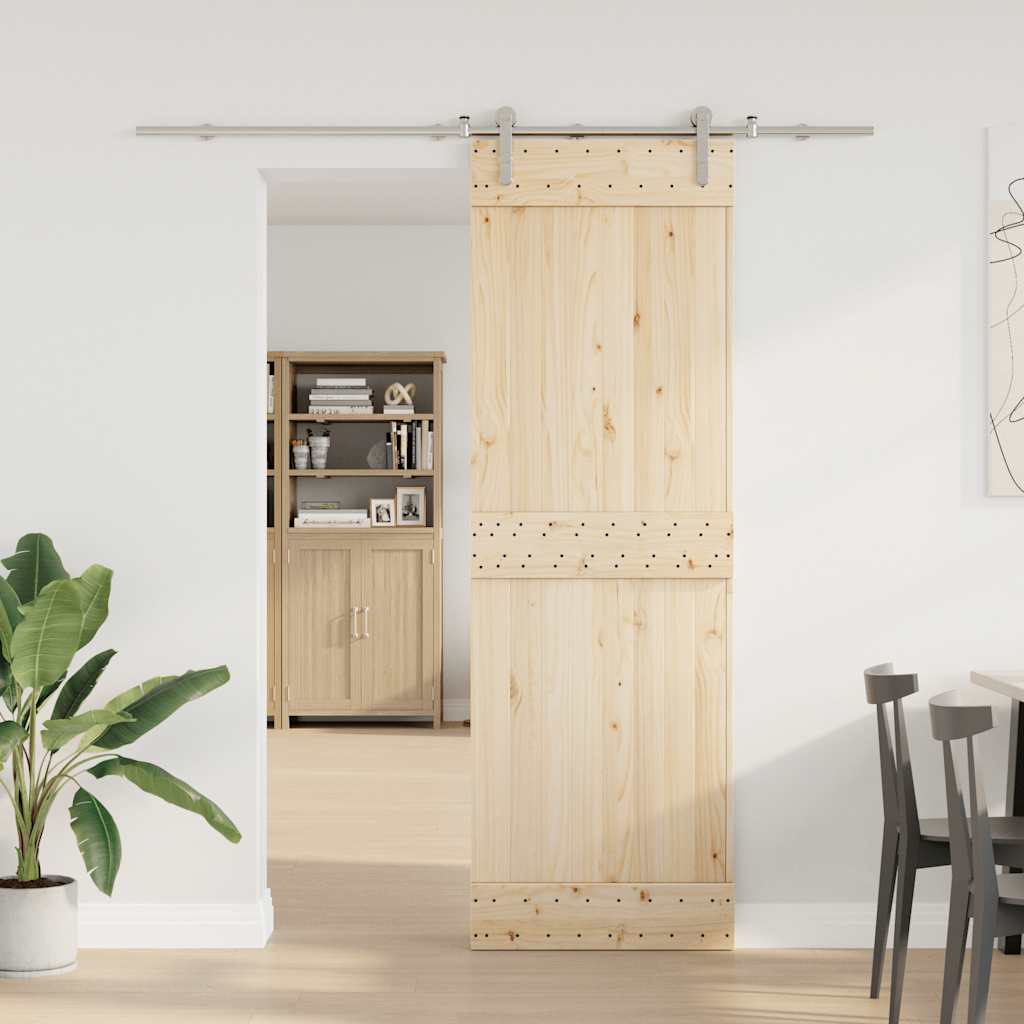 vidaXL Set piese pentru ușă glisantă, argintiu, 183 cm oțel inoxidabil