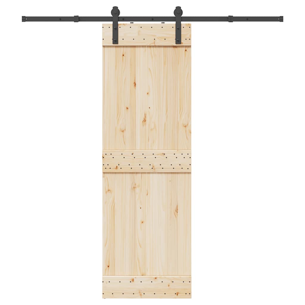 Schiebetürbeschlag-Set 200 cm Stahl Schwarz