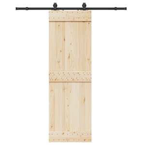 Komplet opreme za drsna vrata 183 cm jeklo črne barve