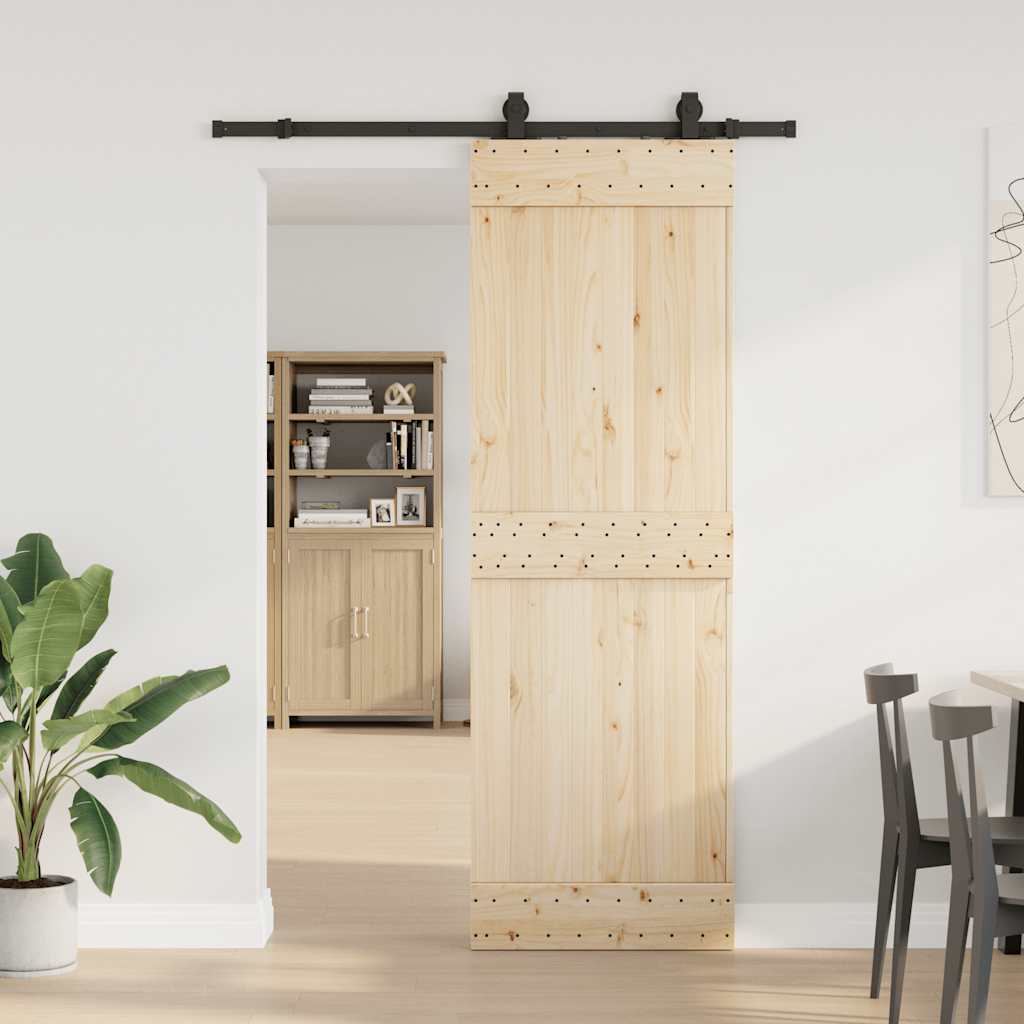 vidaXL Set feronerie pentru uși glisante, negru, 152,5 cm, oțel