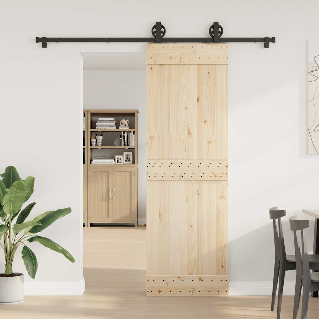 vidaXL Set feronerie pentru uși glisante, negru, 200 cm, oțel