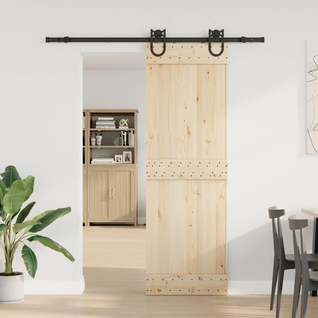 vidaXL Set feronerie pentru ușă glisantă, negru, 183 cm, oțel