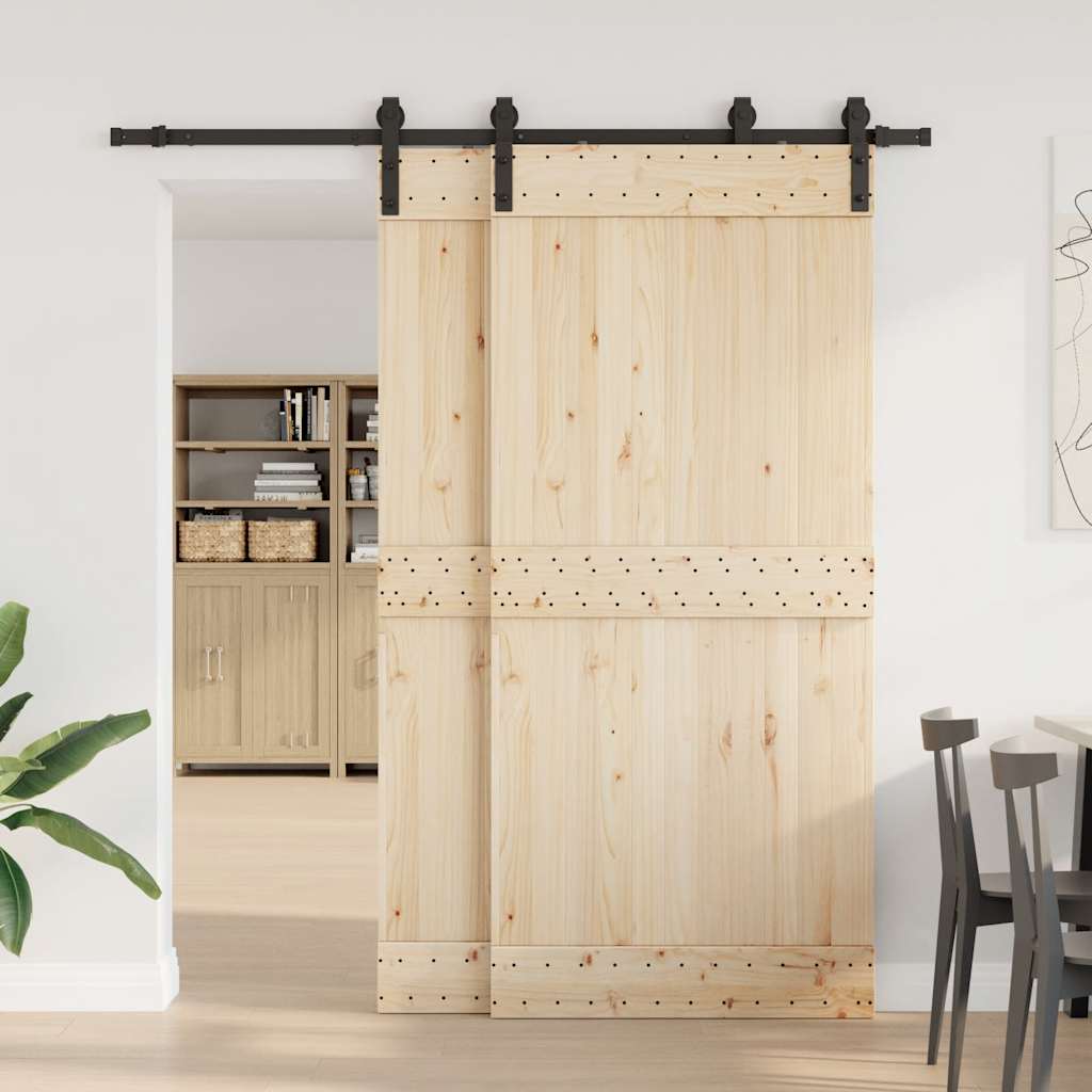 vidaXL Set feronerie pentru uși glisante, negru, 200 cm, oțel
