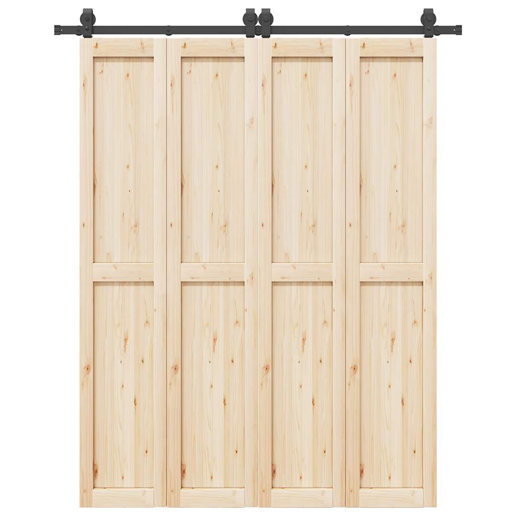 vidaXL Schiebetürbeschlag-Set 183 cm Stahl Schwarz